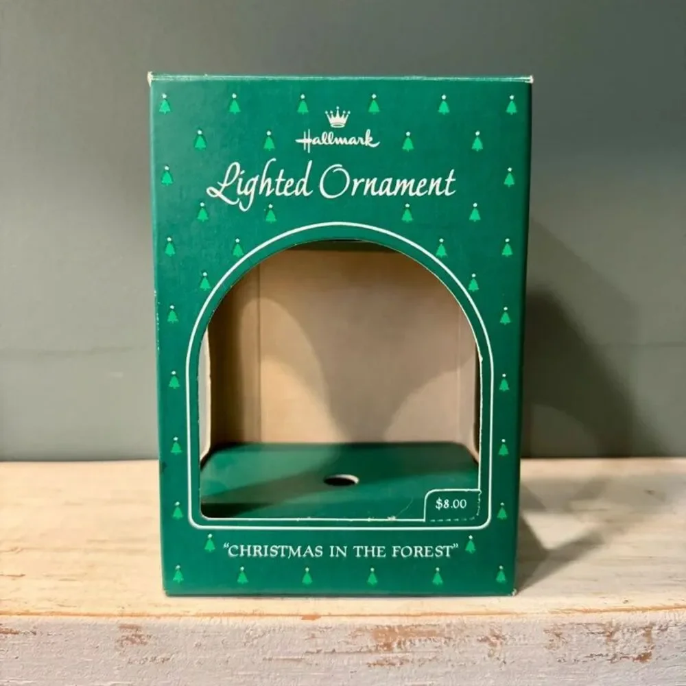 1984 Hallmark Christmas in the Forest Lighted Vintage Keepsake Ornament | 80s